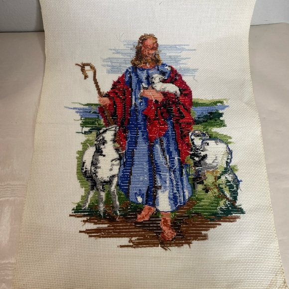 Bucilla Counted Cross Stitch Kit #49668, titled "Good Shepherd Readymade - Picture 6 of 8